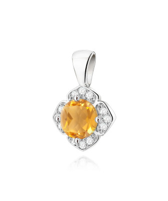 Złota Zawieszka 14k z Diamentami i Rubinem 0,15ct