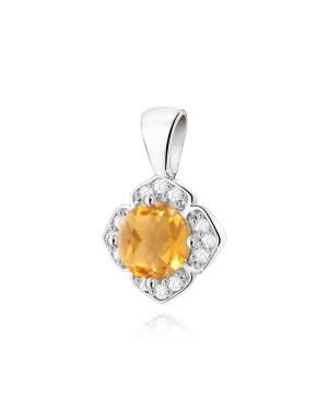 Złota Zawieszka 14k z Diamentami i Rubinem 0,15ct