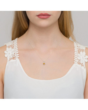 Gold Pendant 14k with Diamonds and Ruby 0.15ct