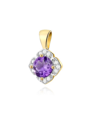 Złota Zawieszka 14k z Diamentami i Rubinem 0,15ct