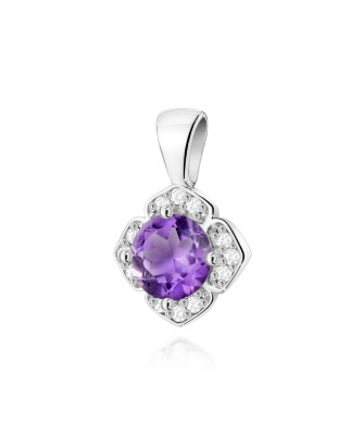 Złota Zawieszka 14k z Diamentami i Rubinem 0,15ct