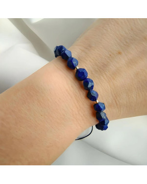 Bransoletka z turmalinem i złotymi kuleczkami złoto próba 14k BSZN.18P