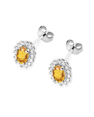 14k gold flower earrings with 0.20ct diamond