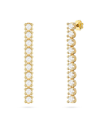 Gold flower earrings 14k with 0.20ct diamond