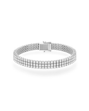 Gold flower earrings 14k with 0.20ct diamond