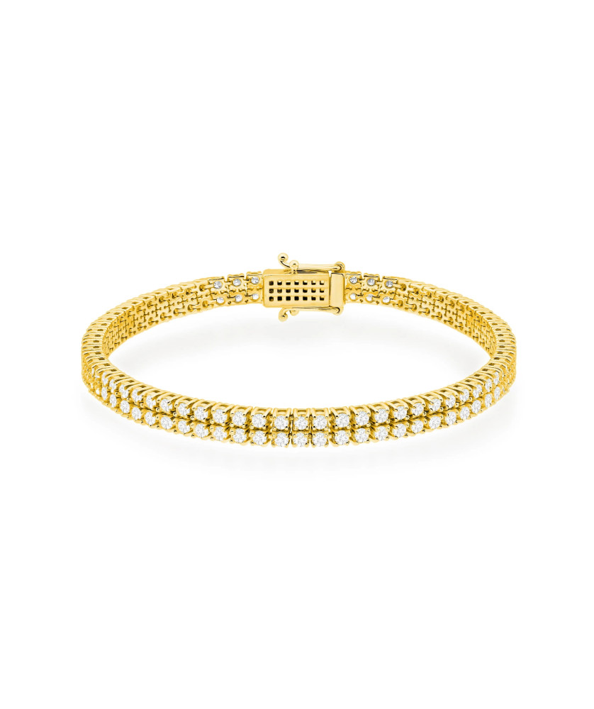 Gold flower earrings 14k with 0.20ct diamond