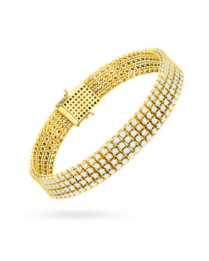 Gold flower earrings 14k with 0.20ct diamond