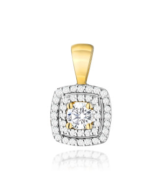 Gold flower earrings 14k with 0.20ct diamond