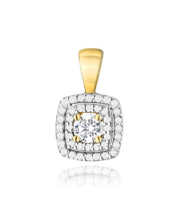 Gold flower earrings 14k with 0.20ct diamond