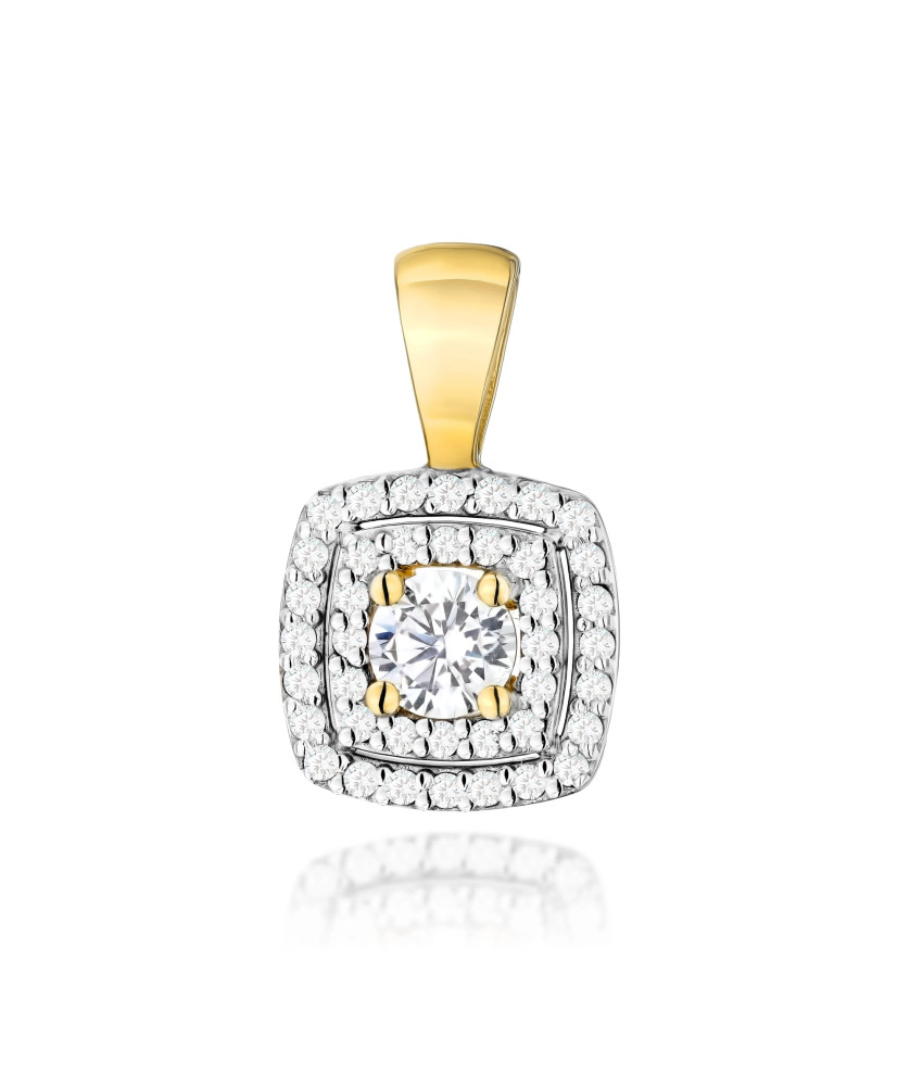 Gold flower earrings 14k with 0.20ct diamond