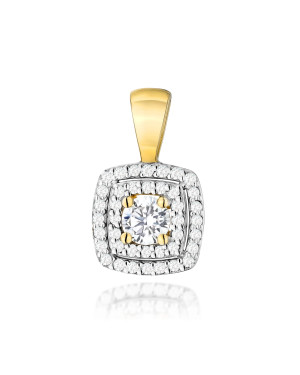 Gold flower earrings 14k with 0.20ct diamond