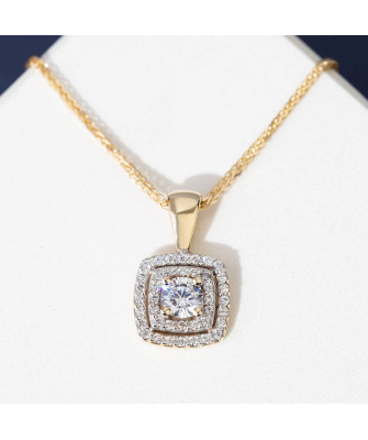 Gold flower earrings 14k with 0.20ct diamond