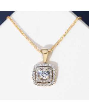 Gold flower earrings 14k with 0.20ct diamond