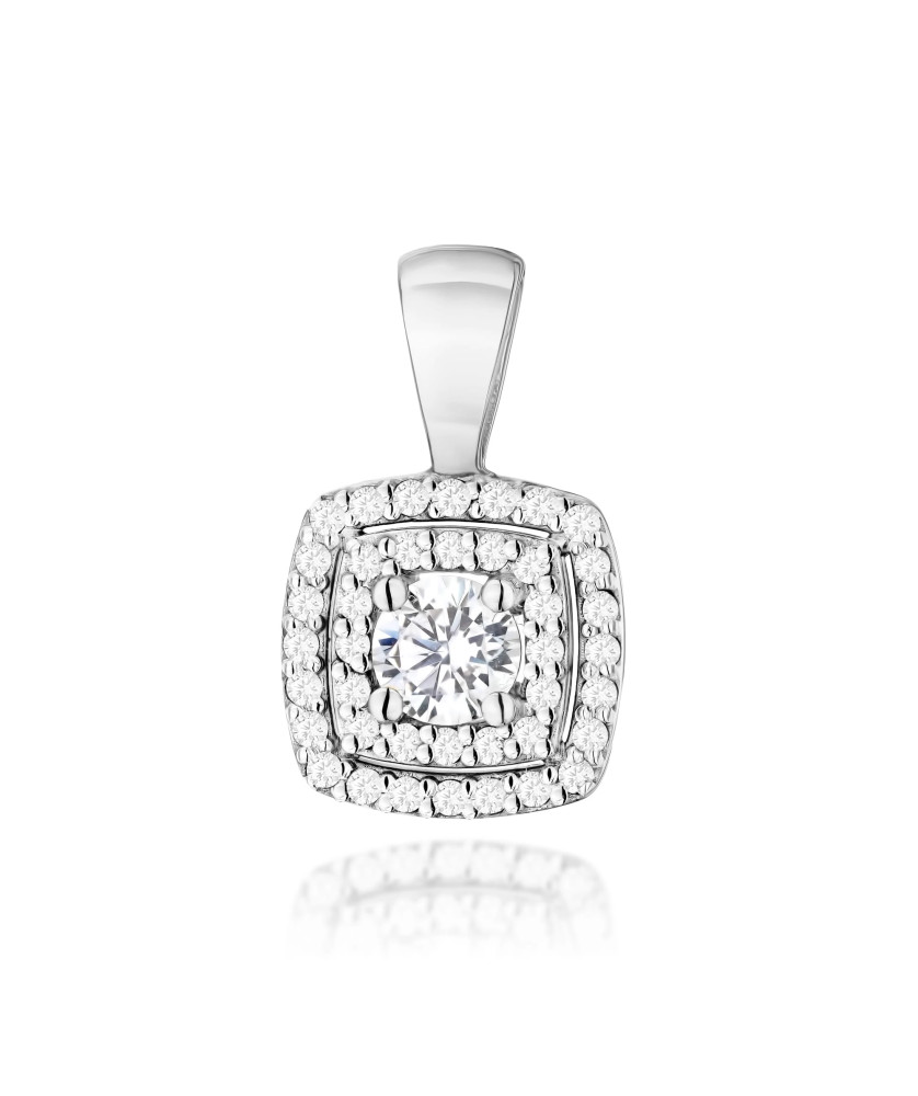 Gold flower earrings 14k with 0.20ct diamond