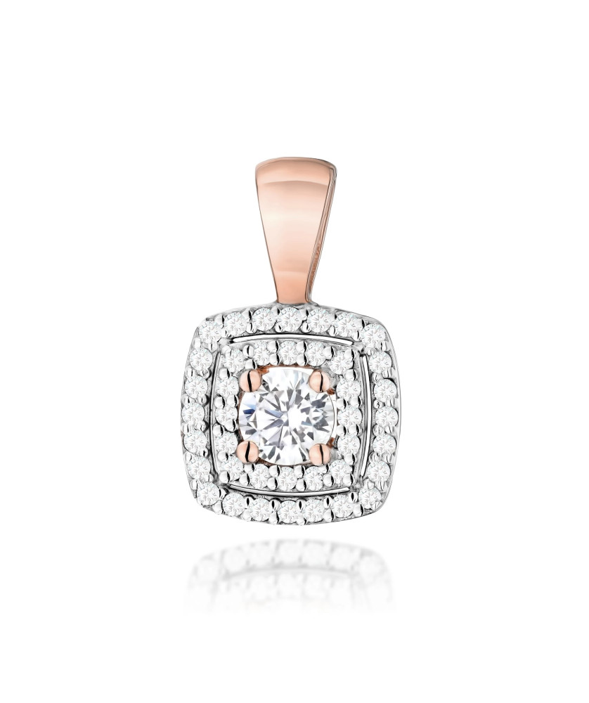 Gold flower earrings 14k with 0.20ct diamond