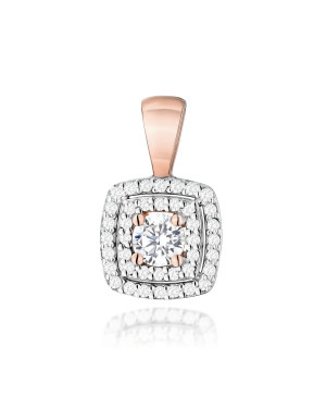 Gold flower earrings 14k with 0.20ct diamond