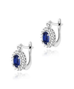 Gold flower earrings 14k with 0.20ct diamond