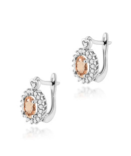 14k gold flower earrings with 0.20ct diamond