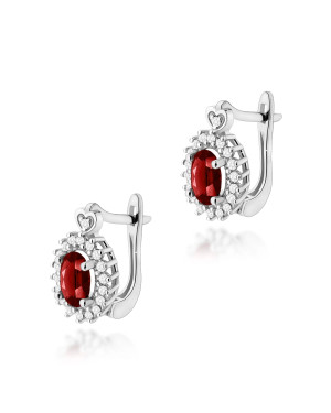 14k gold flower earrings with 0.20ct diamond