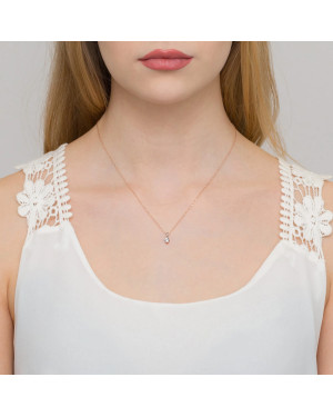 Gold Pendant 14k with Diamonds and Ruby 0.15ct