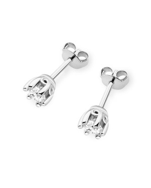 Złote kolczyki kwiatuszki próba 14k z brylantem 0,20ct