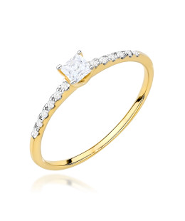 Złoty Pierścionek 14k z diamentem 0,50ct Certyfikat IGI/GIA/HDR