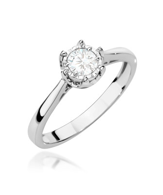 Złoty Pierścionek 14k z diamentem 0,50ct Certyfikat IGI/GIA/HDR