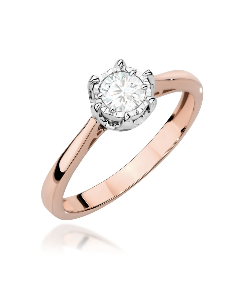Złoty Pierścionek 14k z diamentem 0,50ct Certyfikat IGI/GIA/HDR