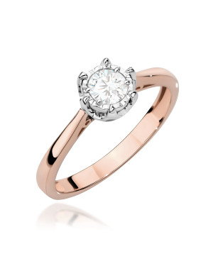 Złoty Pierścionek 14k z diamentem 0,50ct Certyfikat IGI/GIA/HDR