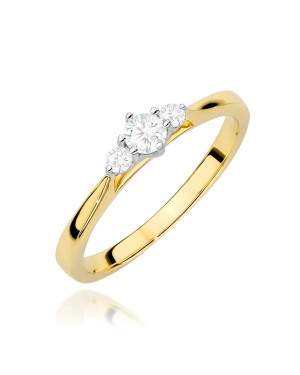 Złoty Pierścionek 14k z diamentem 0,50ct Certyfikat IGI/GIA/HDR