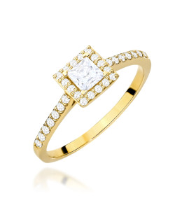 Złoty Pierścionek 14k z diamentem 0,50ct Certyfikat IGI/GIA/HDR