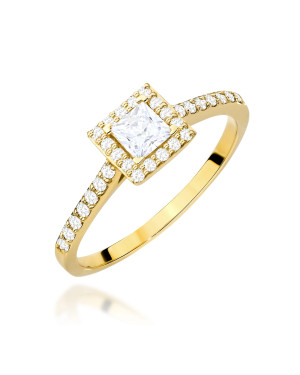 Złoty Pierścionek 14k z diamentem 0,50ct Certyfikat IGI/GIA/HDR