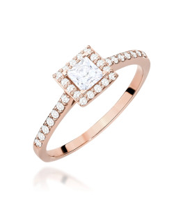 Złoty Pierścionek 14k z diamentem 0,50ct Certyfikat IGI/GIA/HDR