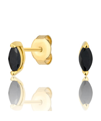 Gold earrings large cubic zirconia stone