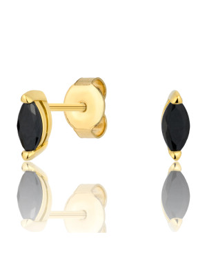 Gold earrings large cubic zirconia stone
