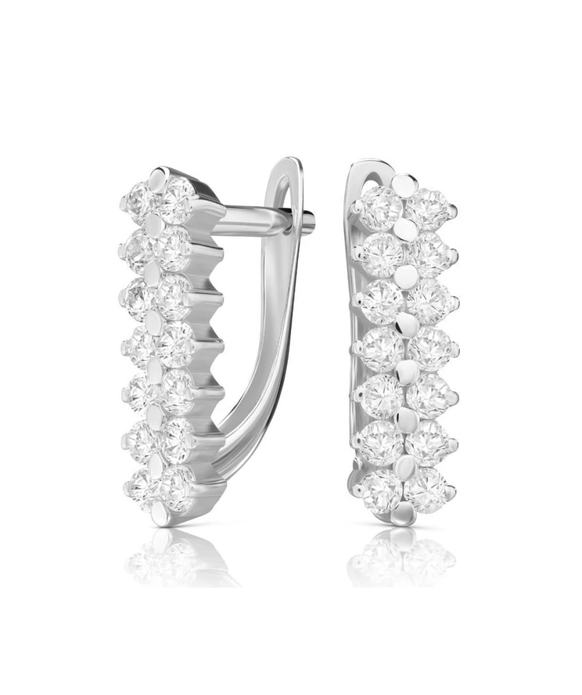 Gold earrings with cubic zirconia 8k