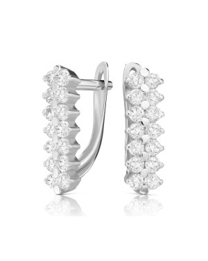 Gold earrings with cubic zirconia 8k