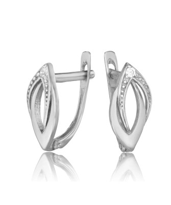 Gold earrings with cubic zirconia 8k