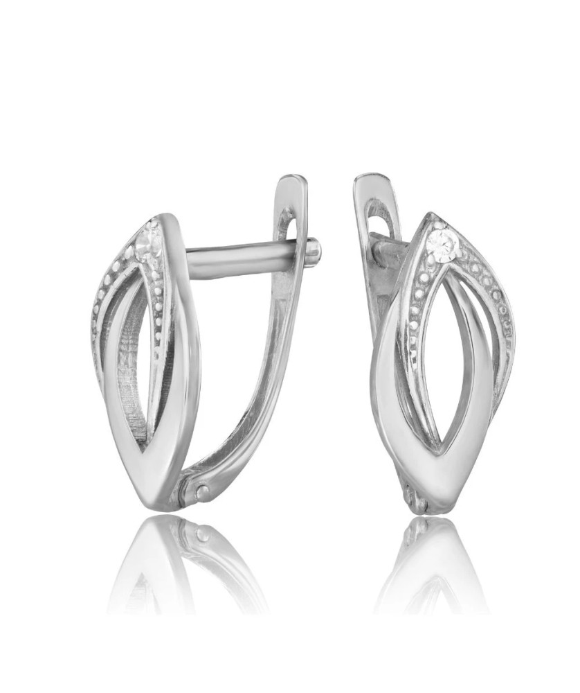 Gold earrings with cubic zirconia 8k