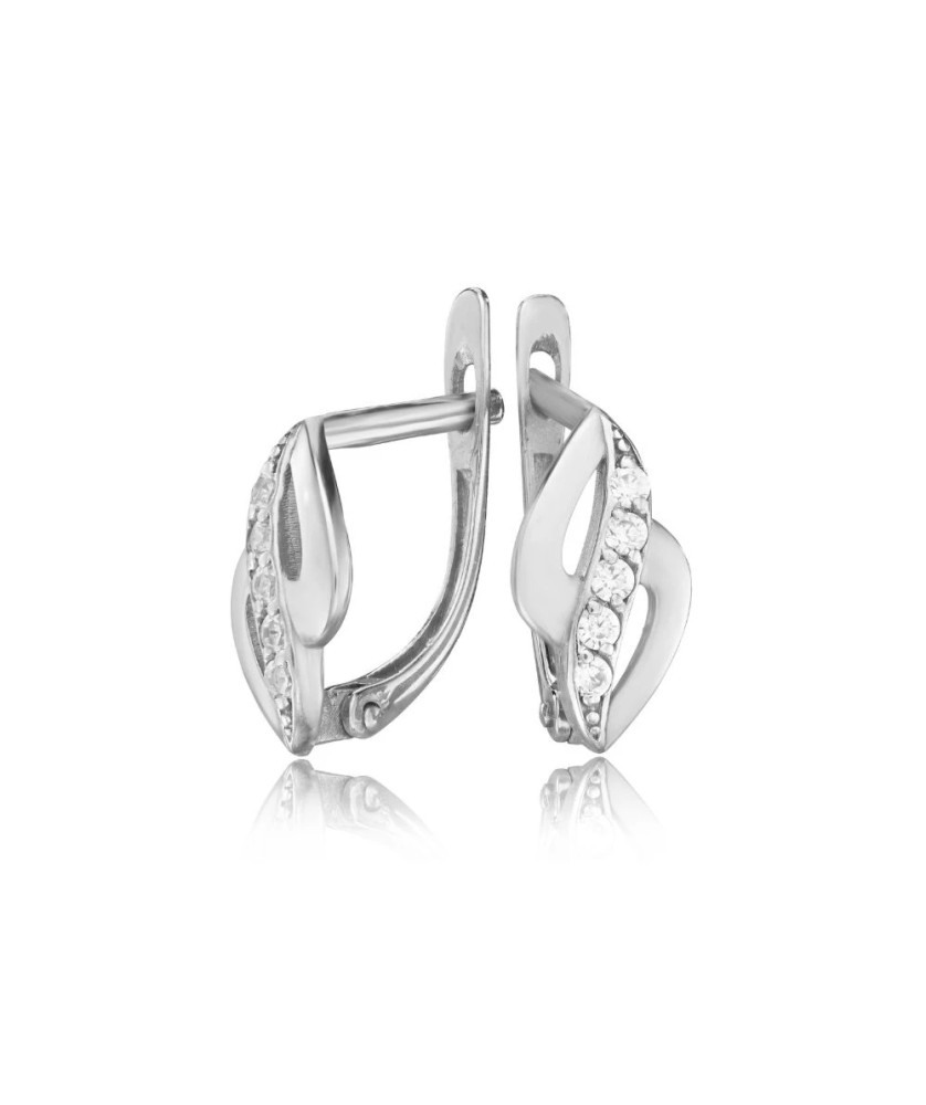 Gold earrings 8k with cubic zirconia