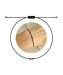 Gold string bracelet for the hand Circle with a star