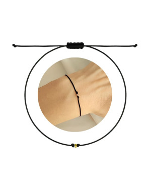 Gold string bracelet for the hand Circle with a star