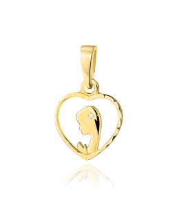 Gold Angel Pendant 14k with Diamonds 0.07ct