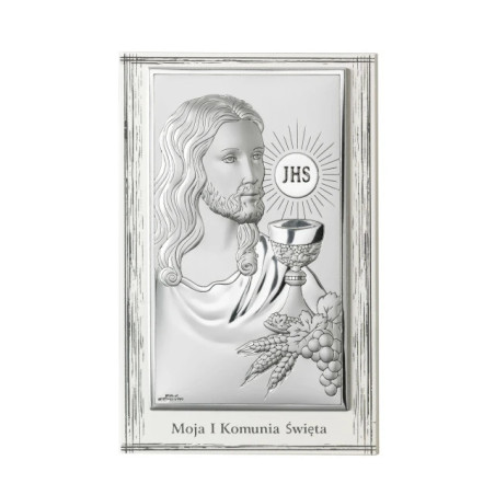 SOUVENIR OF THE FIRST HOLY COMMUNION JESUS ​​IN THE HEART (WHITE WOOD)