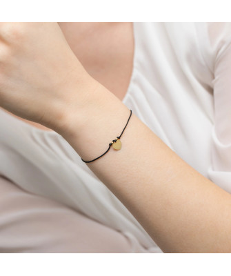 Bransoletka złota 14k serce z diamentami 0.005