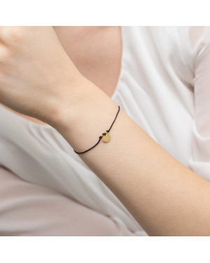 Bransoletka złota 14k serce z diamentami 0.005