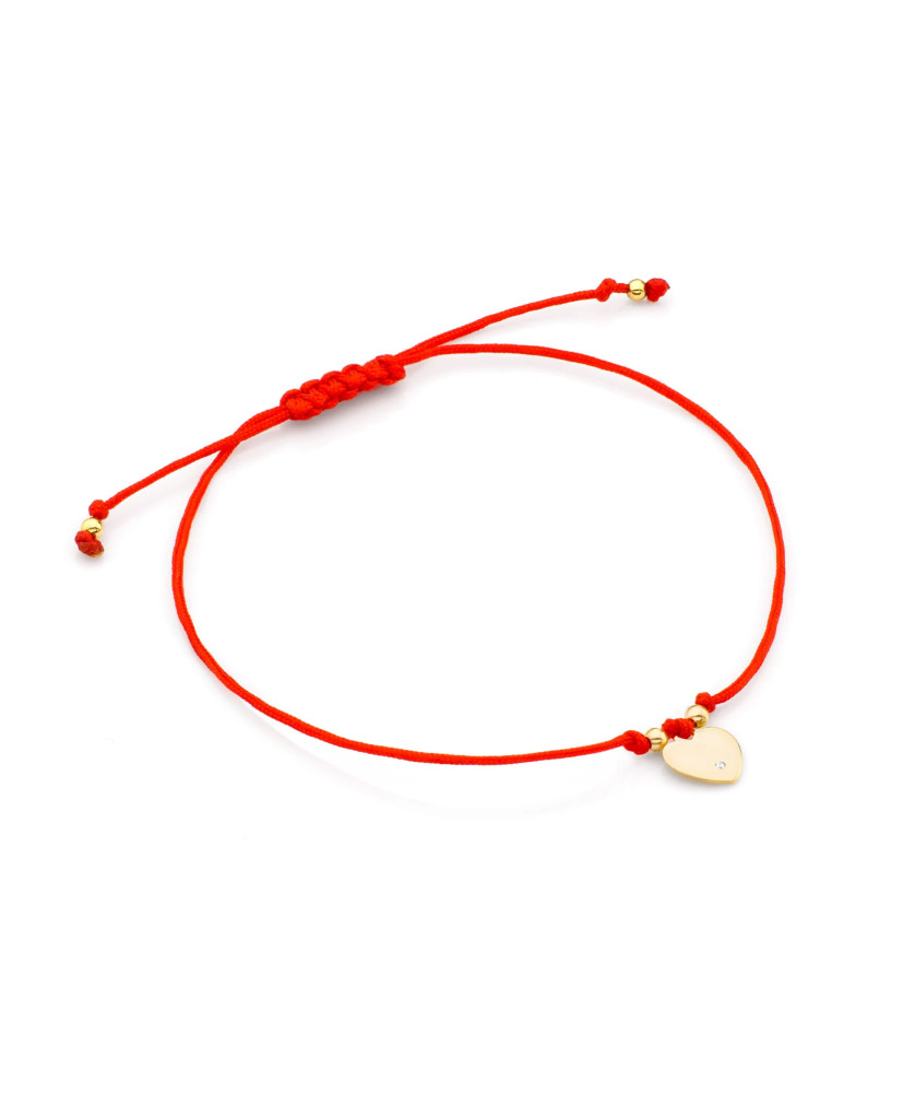 14k gold bracelet heart with 0.005 diamonds