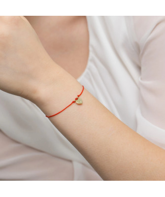 Bransoletka złota 14k serce z diamentami 0.005