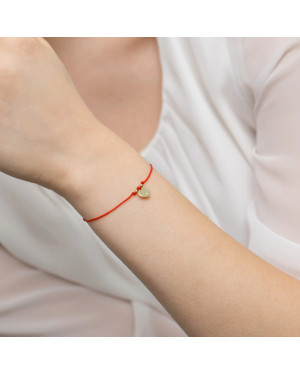 Bransoletka złota 14k serce z diamentami 0.005