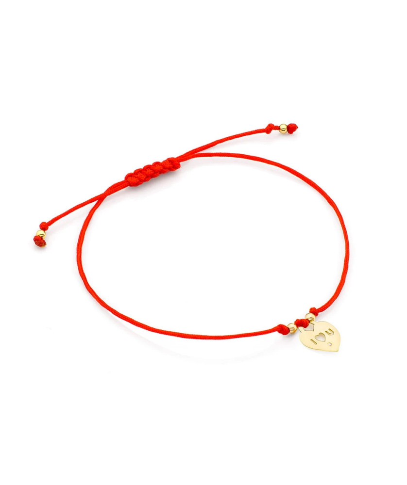 Bransoletka złota 14k serce z diamentami 0.005